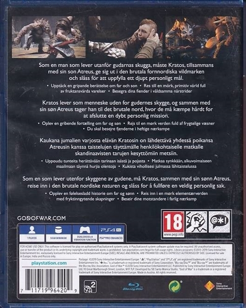 God of War Playstation Hits - PS4 (A Grade) (Genbrug)